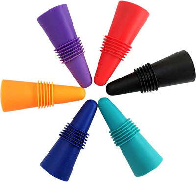 6 Tapones Silicona Reutilizables Botella Vino