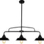 Lámpara colgante metal negro 3 luces para cocina comedor