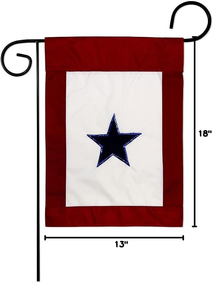 Bandera jardín estrella azul apliques militares