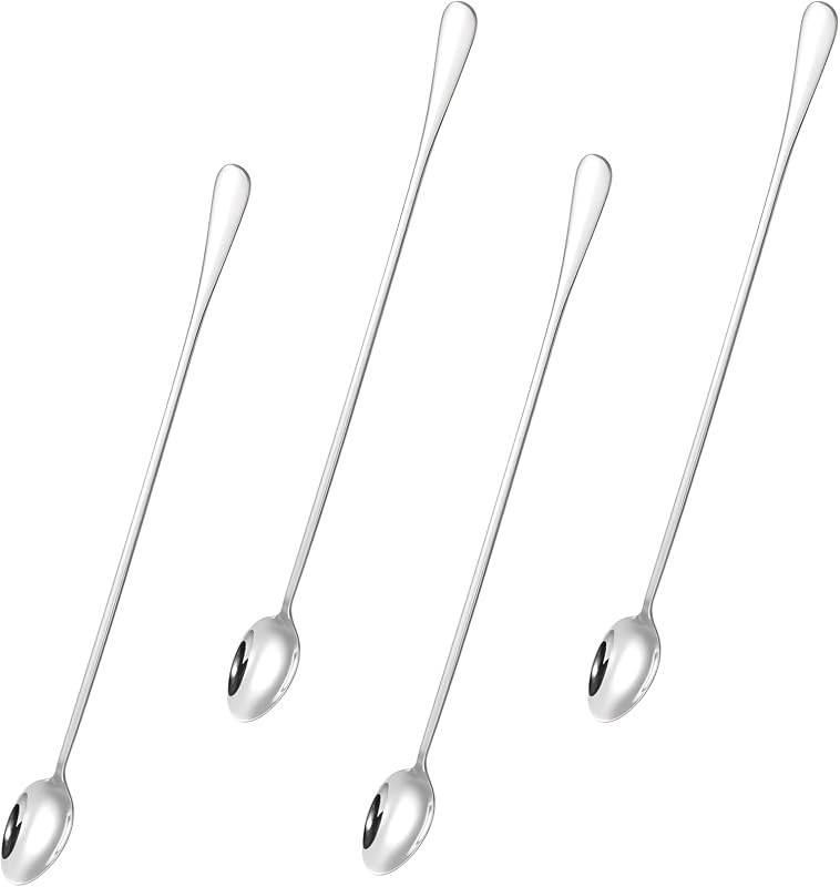 4 Cucharas Acero Inox 12pulg para Café Té Mezclar