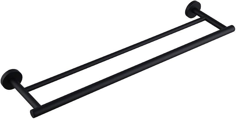 Toallero doble acero inox 24" pared estilo moderno negro