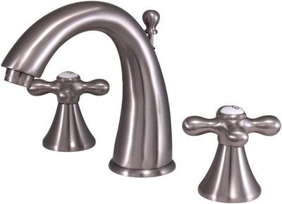 Grifo lavabo níquel cepillado mango cruzado metal