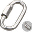 Conector cadena acero inox 304 forma D para mosquetón hamaca