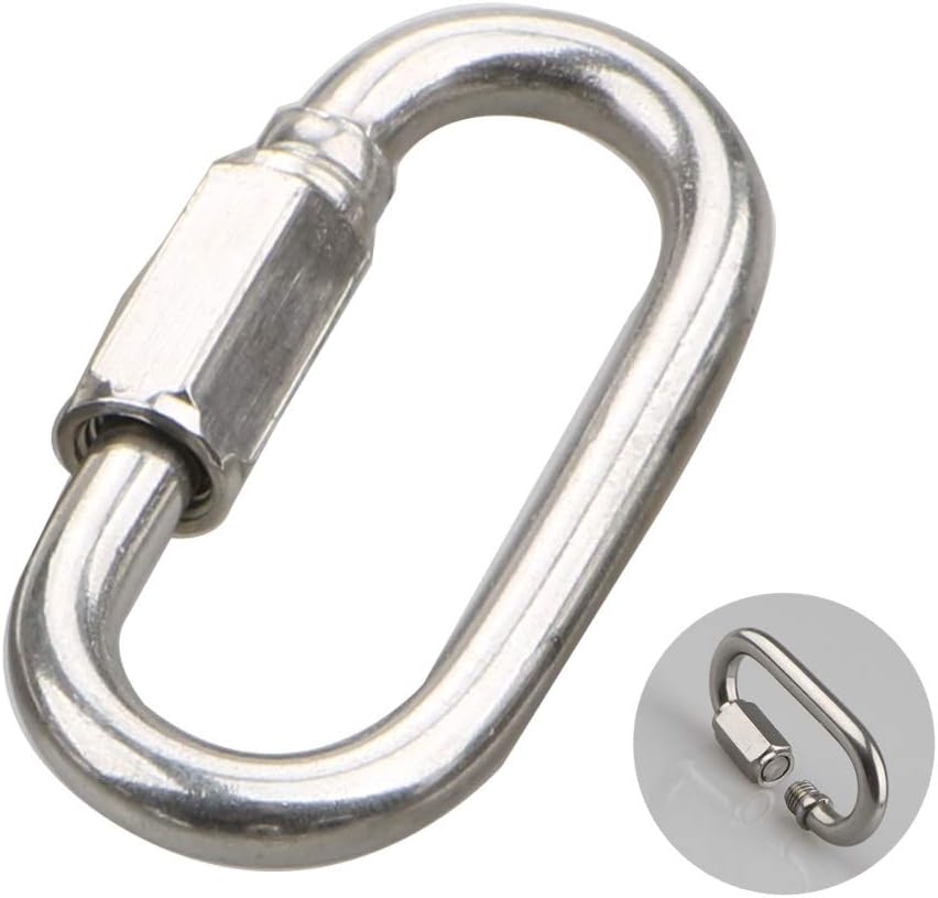 Conector cadena acero inox 304 forma D para mosquetón hamaca