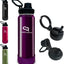 Botella agua acero inox 24oz bota silicona pico tapa pajita