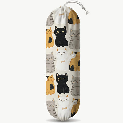 Dispensador bolsas plástico gatos reutilizables tela cocina