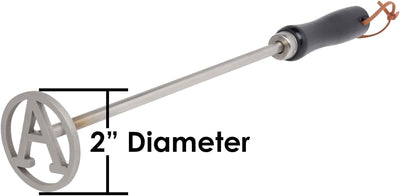 Marca hierro acero inox para madera cuero y parrilla