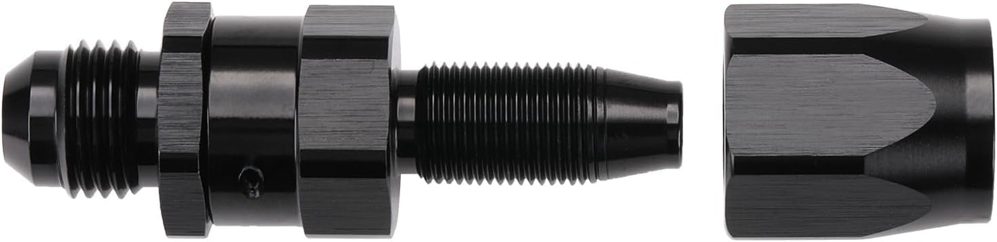 Adaptador 6AN macho aluminio negro