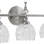 Lámpara tocador 3 luces níquel tulipán cristal