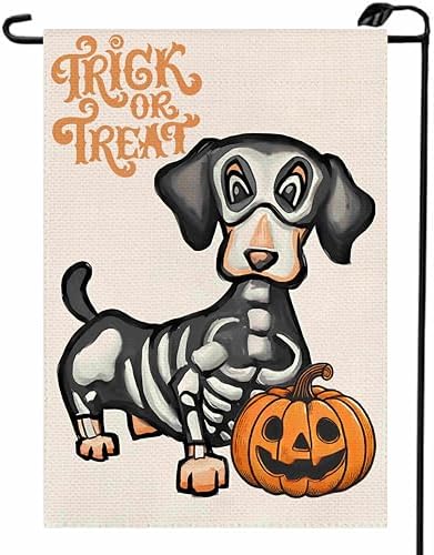 Bandera Halloween perro fantasma 12x18pulg doble cara exterior