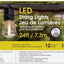 Cadena luces LED ámbar 24ft 12 luces