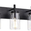 6 Luces Tocador Baño Lámpara Pared Moderna Vidrio Negro