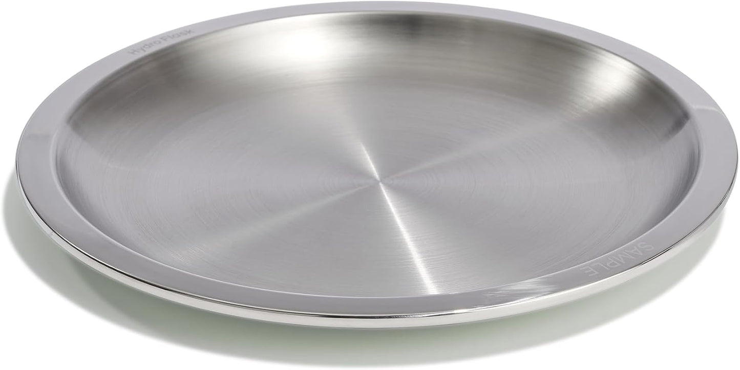 Plato acero inox reutiliz. camping verde agave