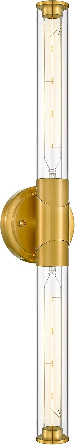 Aplique dorado 2 luces baño sobre espejo 27pulg oro