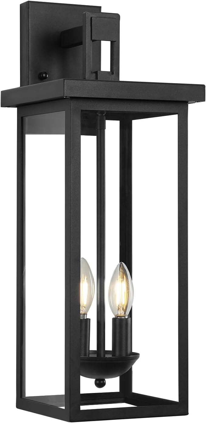 Luces pared exterior 22pulg negro mate impermeables