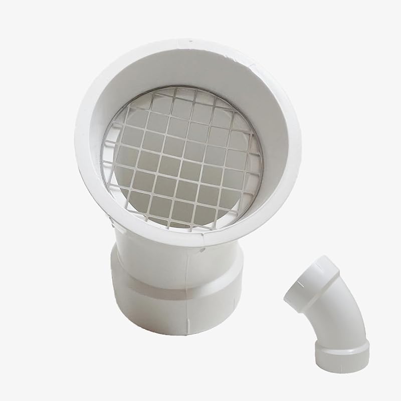 Ventilación PVC con pantalla acero inox 45grados