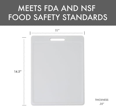 Tabla cortar Polysafe NSF 11x14.5pulg reversible blanco