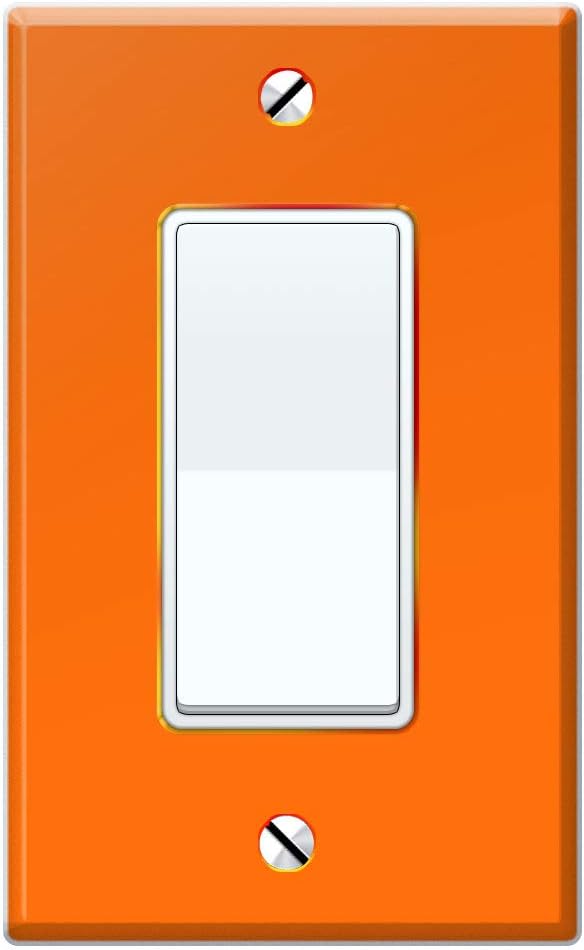 Placa interruptor luz decorativa naranja sólido