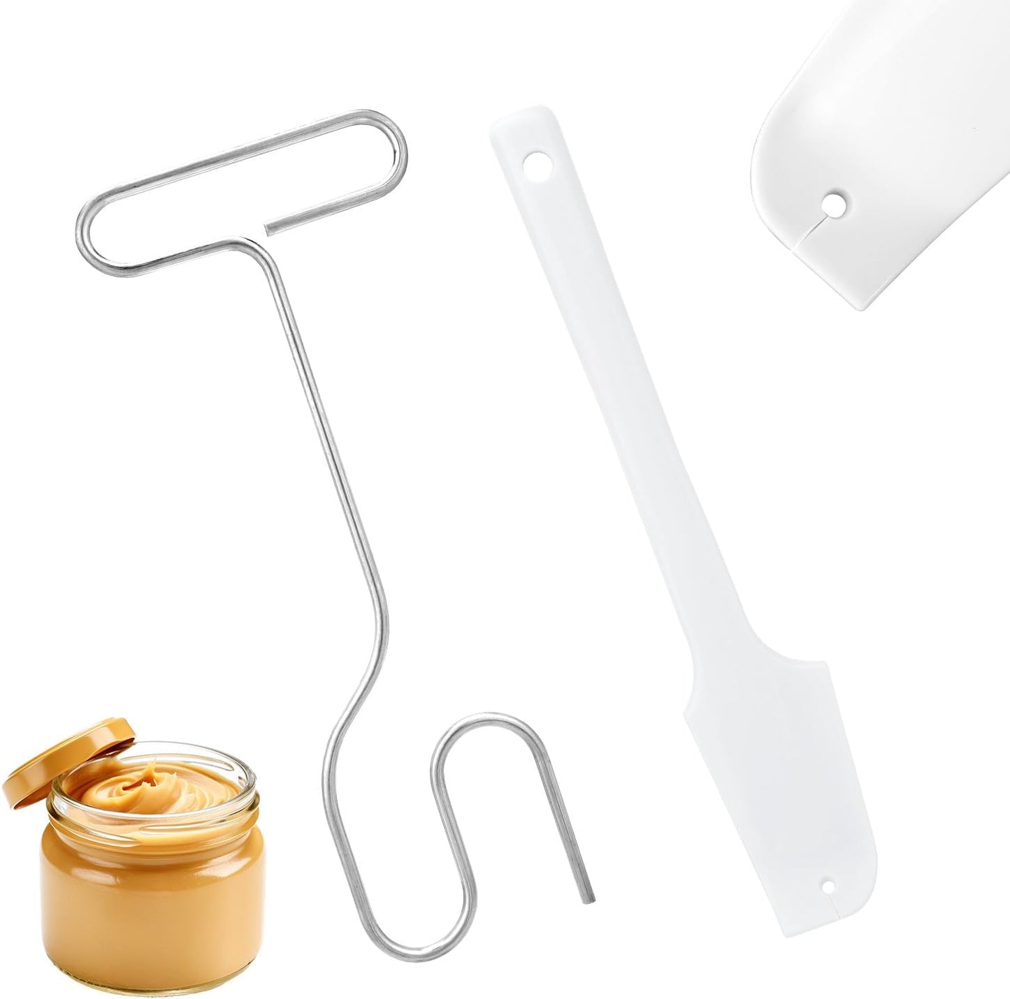 2 Pzas Set Mezclador Mantequilla Acero Inox y Espátula Silicón