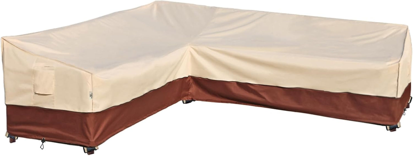 Funda seccional patio forma L 600D impermeable