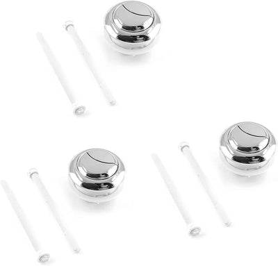 3 Pzas Kit Botón Inodoro 1.89pulg Diámetro Rosca Plata
