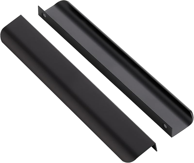 40 Tiradores dedo ocultos gabinete 192mm negro mate