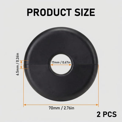 2 Pzas Brida Dividida Tubo Autoadhesiva Negro 0.6pulg