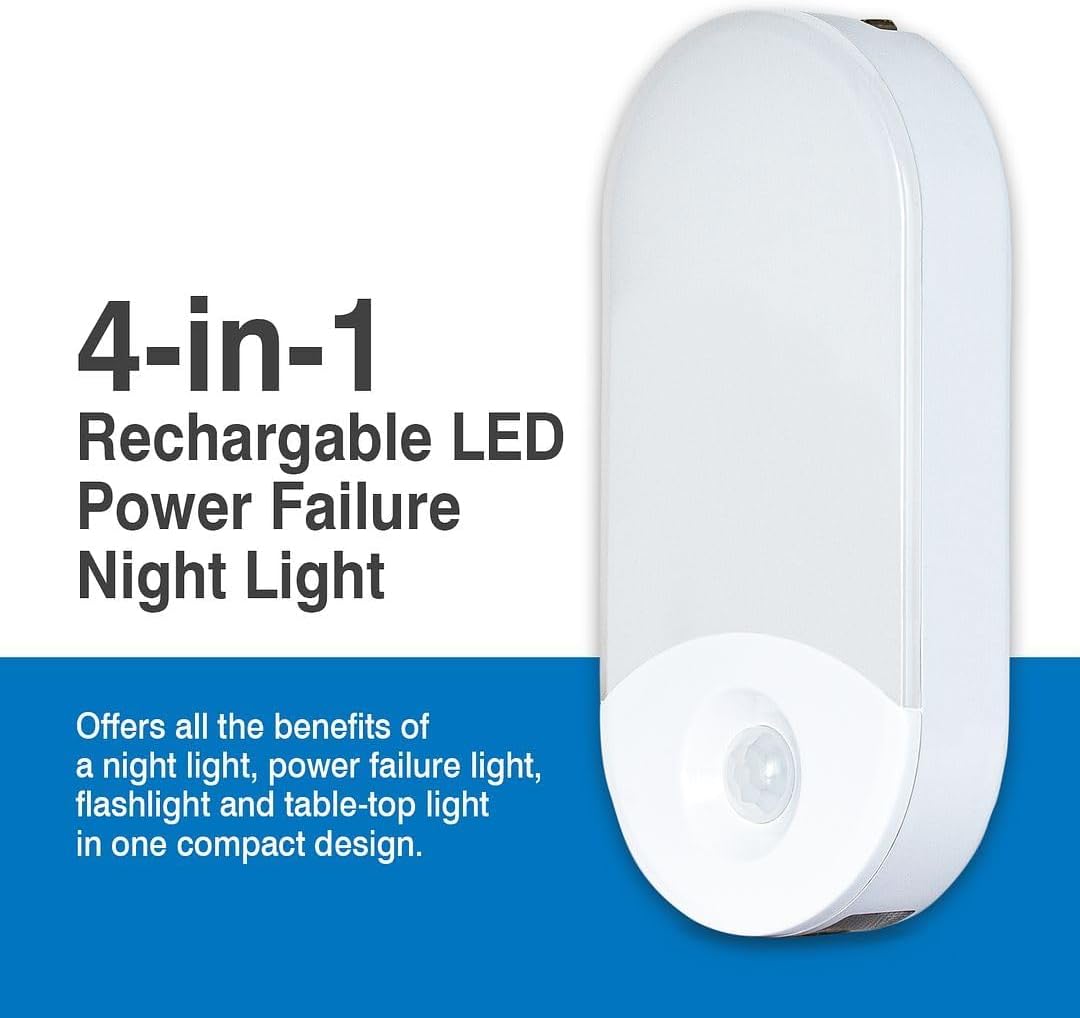 3 Luces Nocturnas 4en1 con Enchufe Sensor Movimiento Recargable