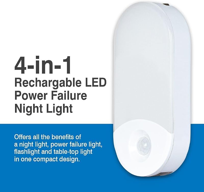 3 Luces Nocturnas 4en1 con Enchufe Sensor Movimiento Recargable