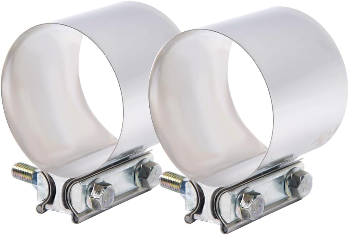 Abrazaderas escape 4" acero inox T304 2 Pzas