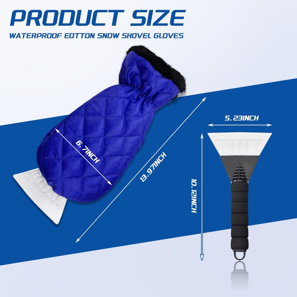 Guante rascador de hielo impermeable con forro polar