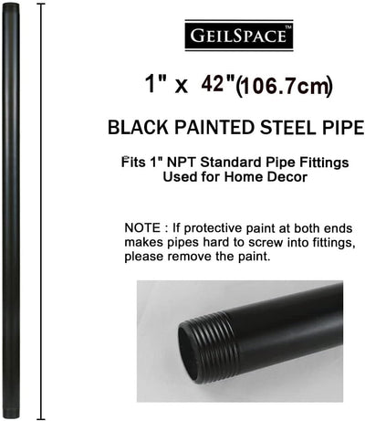 Tubo acero negro 1x42pulg para tuberías roscadas