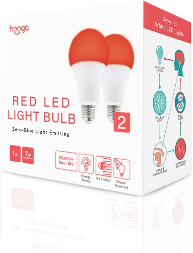 Luz nocturna roja 625nm para bebés pack 2
