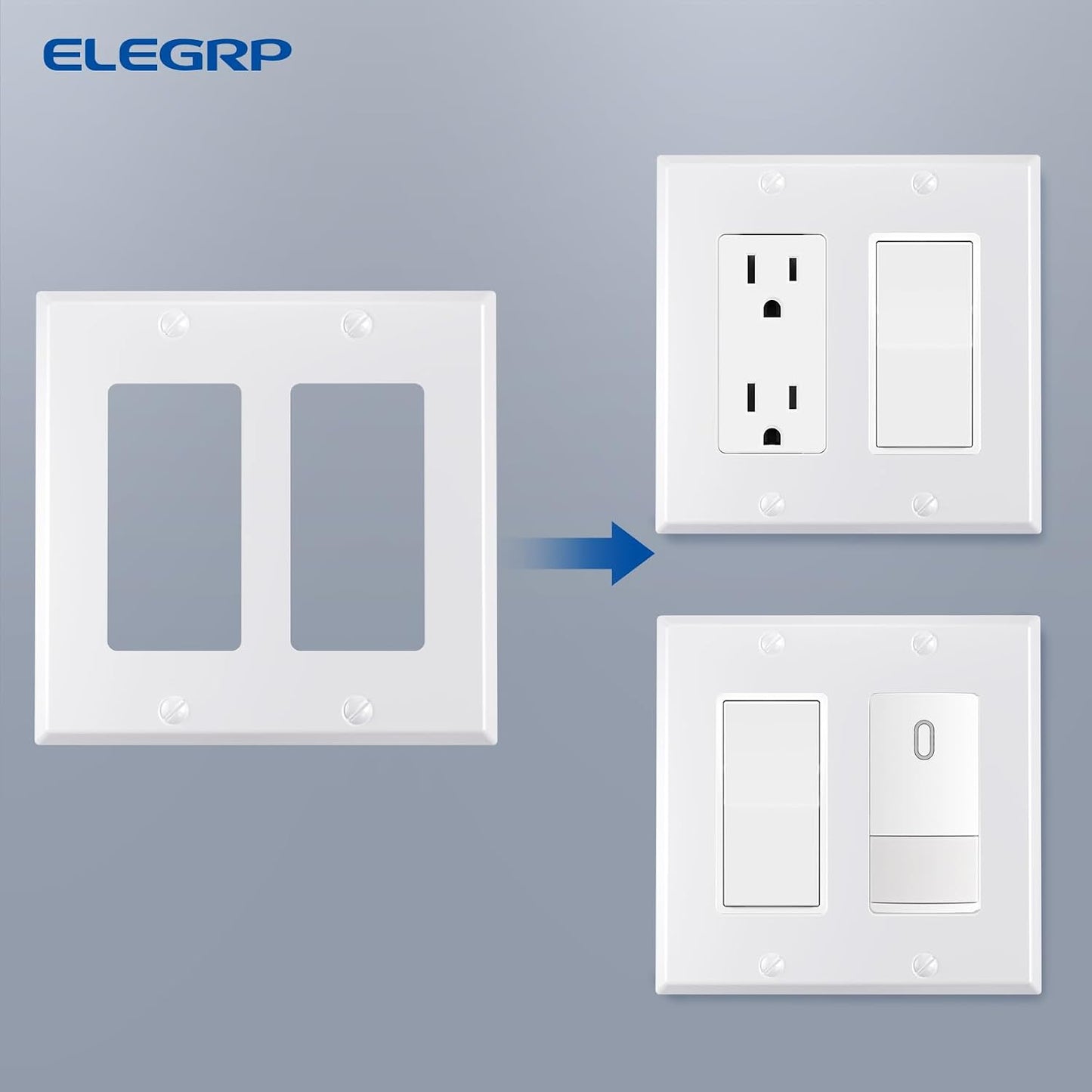 Placa decorativa metal para receptáculo 2 bandas incluye s