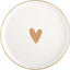 Set 4 platos cerámica corazón dorado 5.25pulg