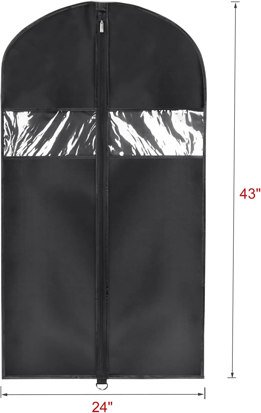 8 Fundas Traje Impermeable Negro con Cremallera Ventana