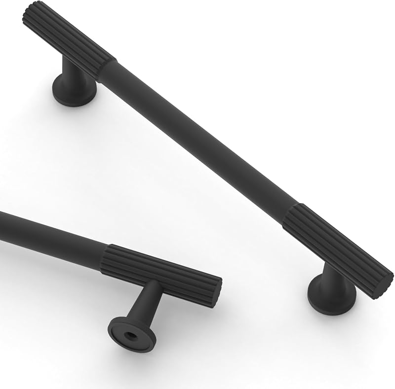 30 Tiradores Gabinete Cocina 5" Negro Mate
