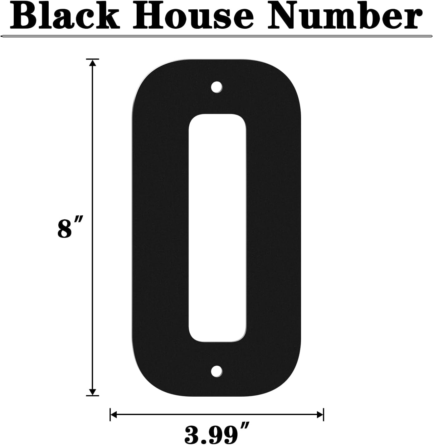 Números de casa metal 8pulg negros modernos para exterior