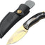 Cuchillo caza hoja fija 7" mango madera funda cuero