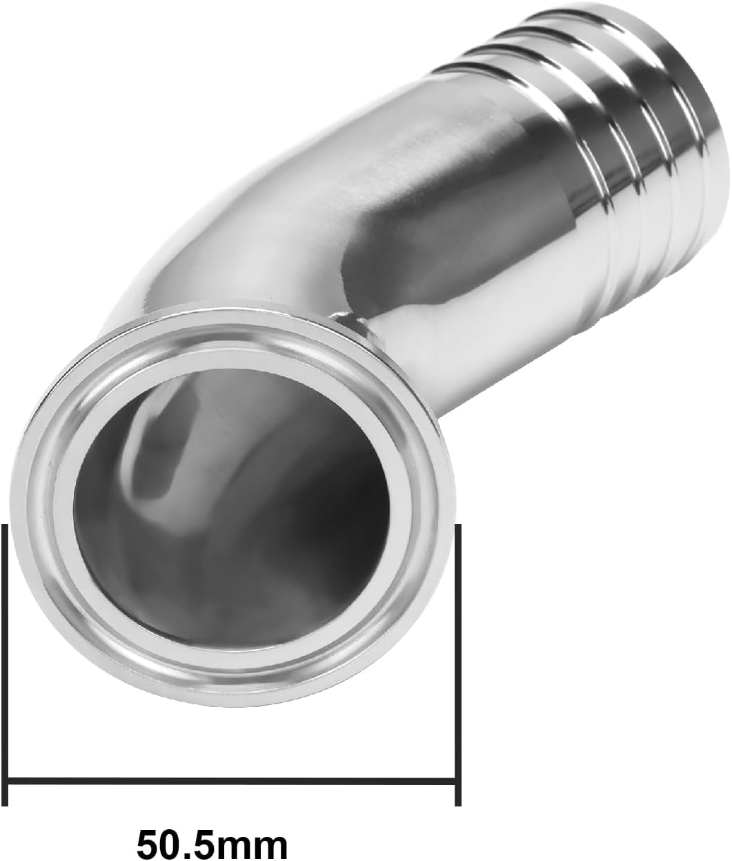 Manguera sanitaria tri clamp 1.5 con codo 45 grados