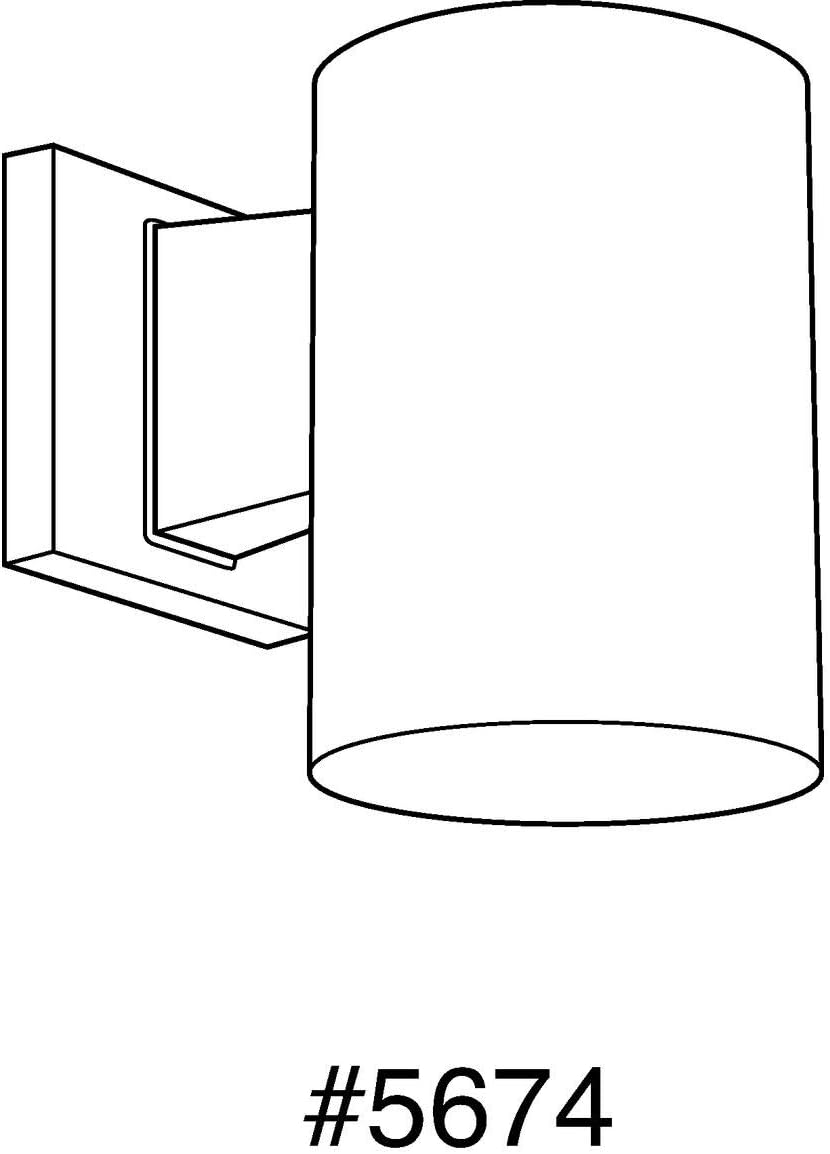 Aplique pared cilíndrico 5pulg aluminio moderno 1 luz