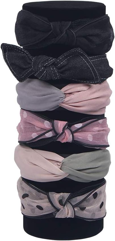 Soporte vertical diadema terciopelo negro para bebés