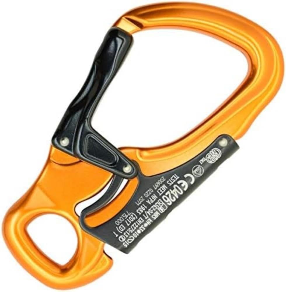 Mosquetón Apertura Ancha Naranja/Negro