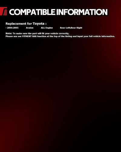 Amortiguadores traseros set completo Toyota Avalon 04-17