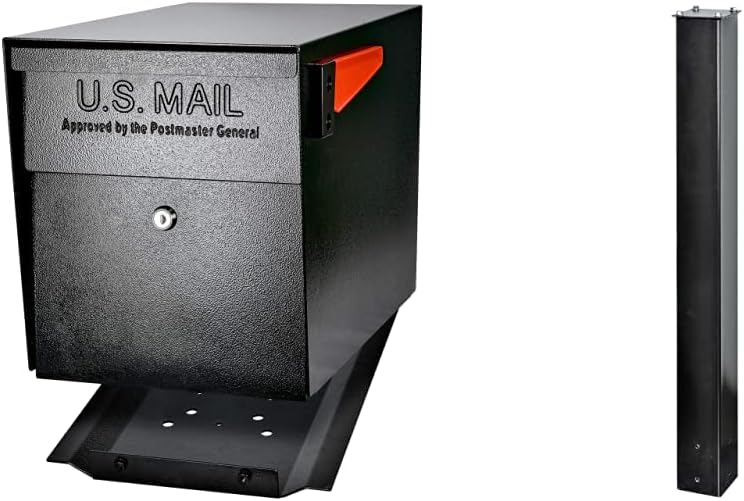 Buzón acero acera 7106 y poste montaje tierra 7121 negro