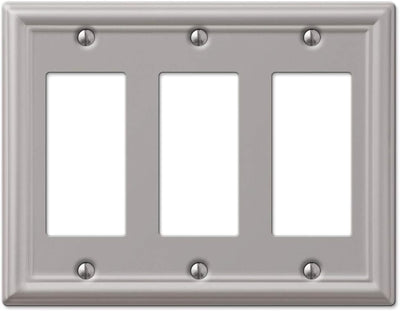 Placa pared triple rocker-gfci níquel cepillado