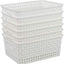 Cesta almacenamiento plástico blanco 10x7.5x4" set 6