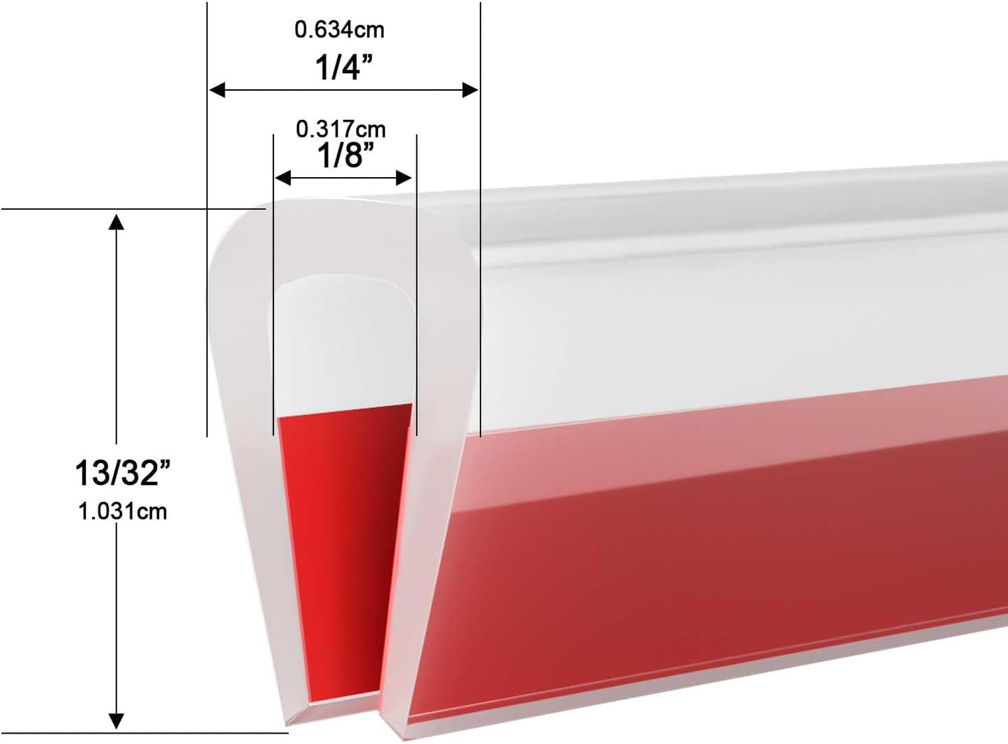 Moldura borde silicona autoadhesiva canal U transparente 1/8-10