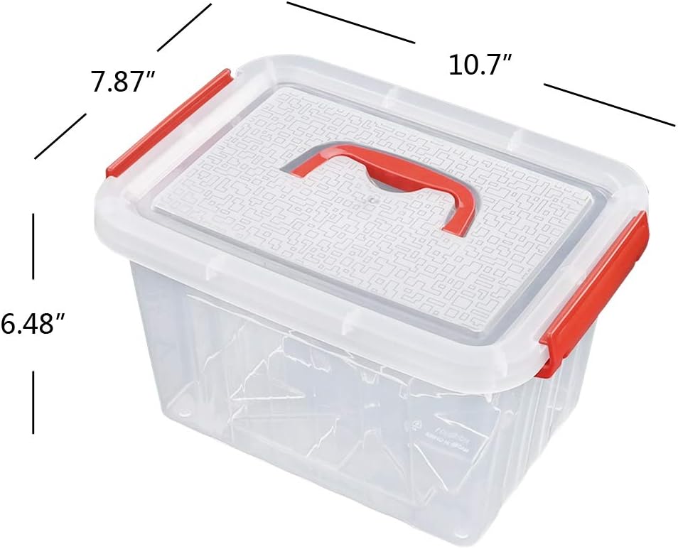 6 Pzas Contenedores Plástico 6qt Transparentes con Tapas
