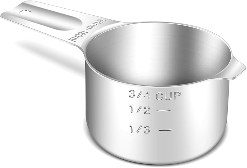 Taza medidora 3/4 tazas acero inox con cuchara